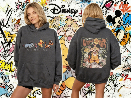 Discover 2025Autumn/Winter Disney Women's Hoodie Winnie The Pooh and Friends Series Printed