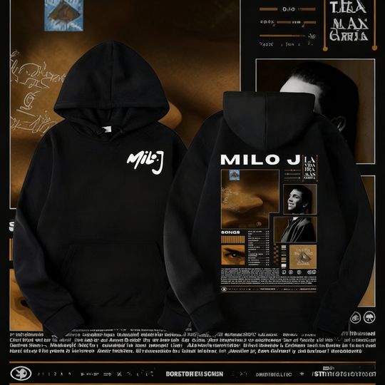 Discover 2025Autumn/winter Rapper Milo J Music Album Tour Hood Hip-hop Men's Harajuku Cotton Warm Street Sweater Casual Super Dalian Hood