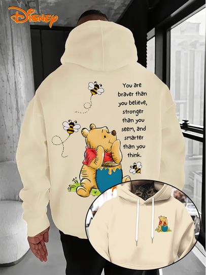 Discover Men's Disney Winnie the Pooh Bear Hoodies Women Sweatshirt Unisex Pullover Autumn Winter Fleece Hoody Jacket Oversized Loose