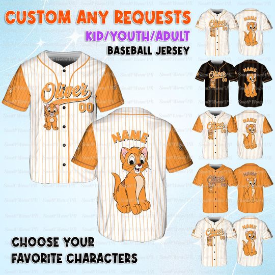 Discover Disney Oliver And Company Oliver Jersey, Oliver Company Characters Jersey, Disney Oliver Cat Birthday Shirt, Disney Family Vacation Shirt