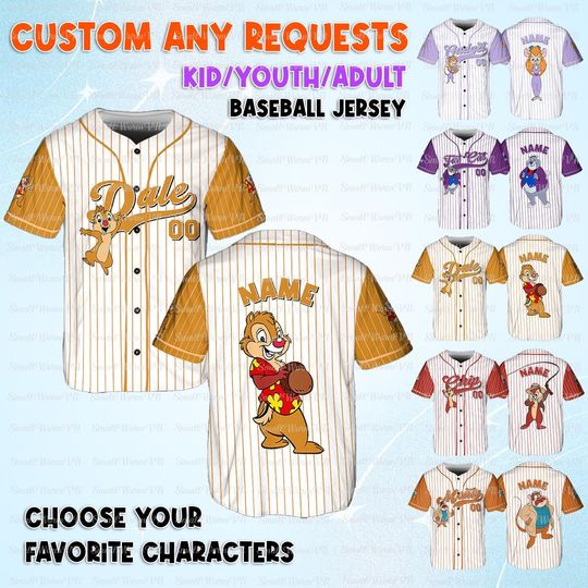 Discover Disney Chip N Dale Rescue Rangers Baseball Jersey, Chip And Dale Character Shirt, Disney Rescue Rangers Chip Shirt, Disney Chip N Dale Shirt