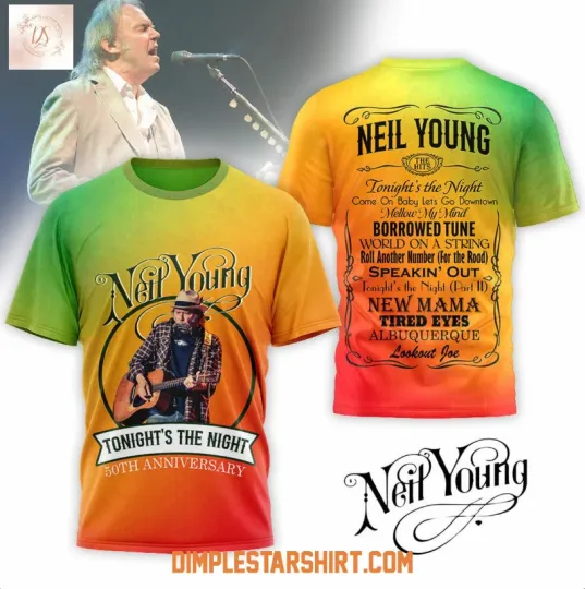 Discover Neil Young Tonight's The Night 50th Anniversary 3D T-Shirt