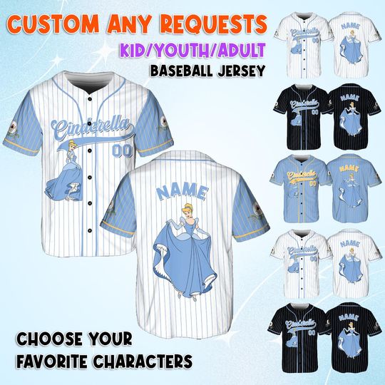 Discover Disney Princess Cinde Baseball Jersey, Disney Cinde Princess Shirt, Disney Cinde Characters Jersey, Disney Princess Shirt