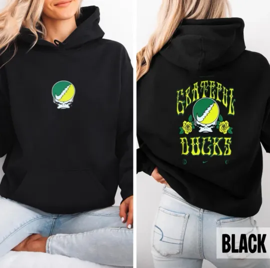 Discover Grateful Dad Oregon Duck Roses Double Sided Hoodie Unisex