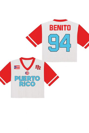 Discover Puerto Rico Football Crop Top Mesh Jersey - Team Benito Croptop Mesh Jersey, Benito 94 Crop Top Jersey, Sport Gift For Fan