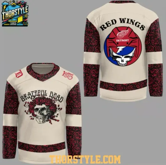 Detroit Red Wings Grateful Dead 1965-2025 Hockey Jersey