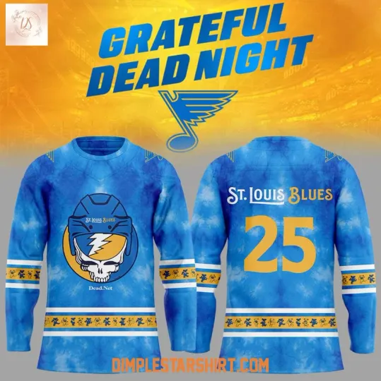 St. Louis Blue Grateful Dead Night 2025 Men's Hockey Jersey
