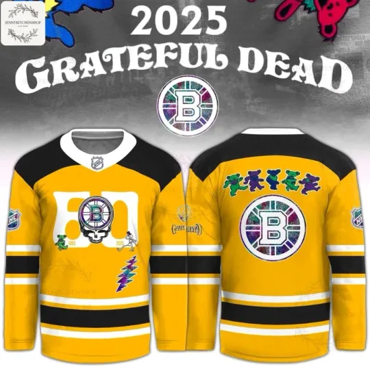 Boston Bruins Grateful Dead 60th 2025 Hockey Jersey