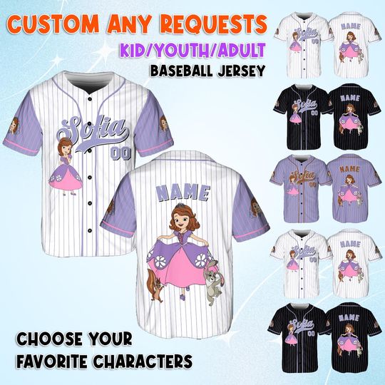 Discover Disney Princess Sofia Baseball Jersey, Disney Sofia Princess Shirt, Disney Sofia The First Princess Jersey, Disney Princess Matching Shirt
