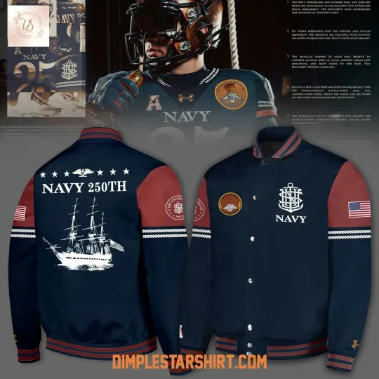 Discover Navy Midhipmen 250th Anniversary Uniform Baseball Jacket
