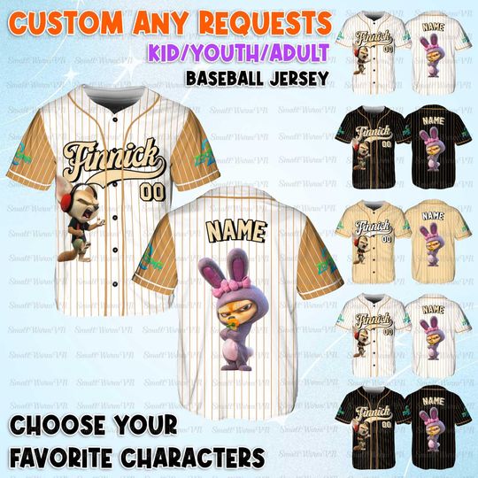Discover Personalized Finnick Baseball Jersey, Zootopia Finnick Baseball Jersey, Team Finnick Jersey Shirt, Disney World Baseball Shirt