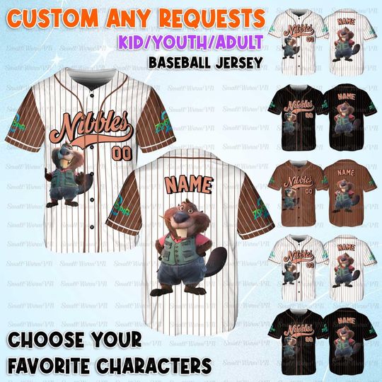 Discover Personalized Nibbles Maplestic Baseball Jersey, Zootopia Nibbles Maplestic Jersey, Team Nibbles Fan Shirt, Disney World Family Trip Shirt