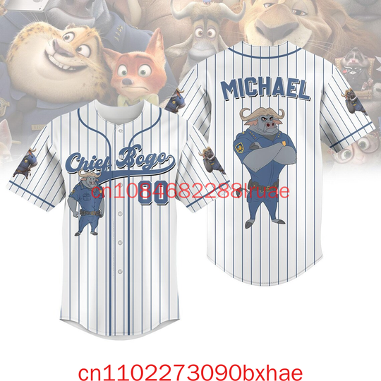 Discover Disney Zootopia Striped Line Baseball Jersey Custom Zootopia Characters Baseball Shirt Disneyland Shirt Walt Disney World Jersey