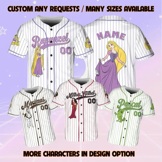Discover Disney Tangled Baseball Jersey Disney Tangled Movie Shirt Disney Rapunzel Baseball Jersey Birthday Girl Rapunzel Costume