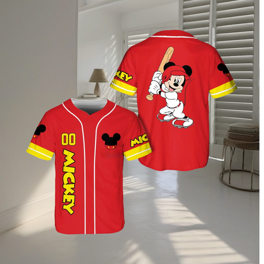 2026 Disney Baseball Jersey Game Day Baseball Jersey Mickey Minnie Stitch Baseball Jersey Mens Womens Kids Short Sleeve Shirts