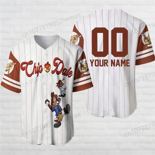 Discover Personalized Chip and Dale baseball uniforms, Disney Chip and Dale jerseys, cartoon birthday gifts for adults and children