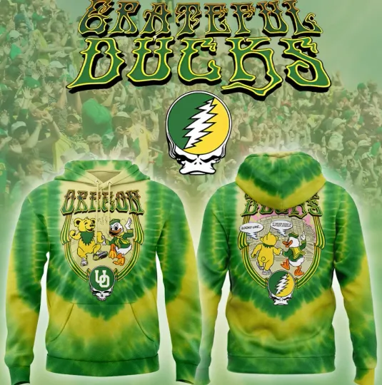 Discover Grateful Dad Oregon Duck Bear Mascot 3D Hoodie