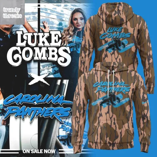 Discover Lukee Comb x Carolina city Panther Camo 2025 Hoodie