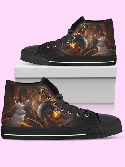 Discover Gandalf vs Balrog High-Top Shoes: Lord of the Ring Sneakers