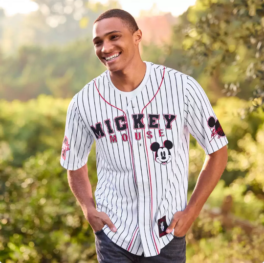 Potdemiel 2025 New Disney Mickey Minnie 3D Printed Men's Baseball Style Shirt Fashion Adult Mickey Mouse Baseball Jersey
