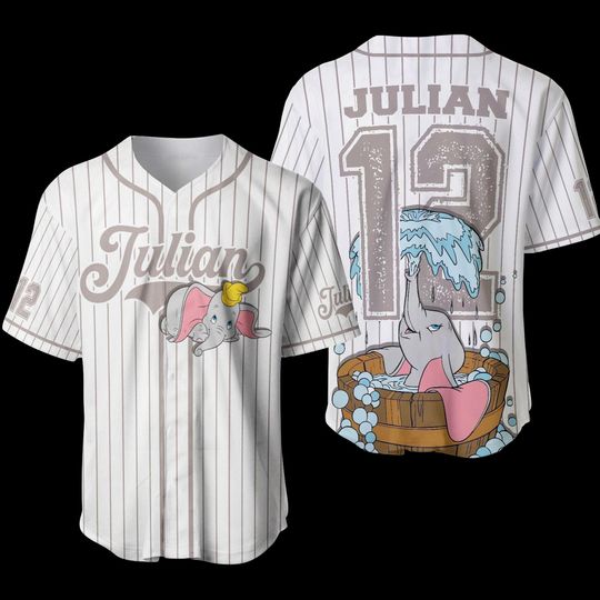 Discover Disney Popular Cartoon Movie Character Print Baseball Jersey Dumbo Stitch Buzz Micky Winnie Bambi Adult Kids Comfy Stylish Tops