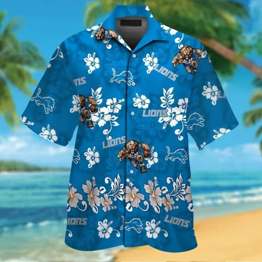 Discover Personalized Detroit Football Lionss Team Hawaiian Shirt Unisex Adult S-5XL