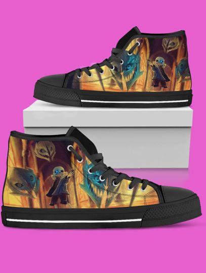 Discover Undertale Deltarune High-Top Shoes: Sans Unisex Inspired Sneakers for Women, Men
