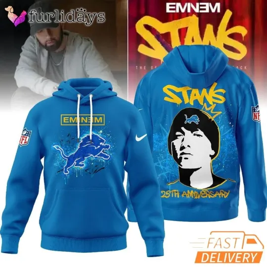 Discover Eminem Detroit city Lion Stan 25th Anniversary Hoodie