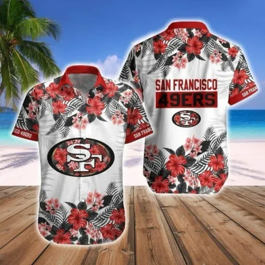 Discover football San Francisco 49ers Hibiscus Paradise Hawaiian Shirt 2026