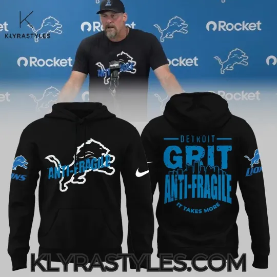 Discover Detroit city Lion X DETROIT GRIT ANTI-FRAGILE IT TAKES MORE Black Hoodie