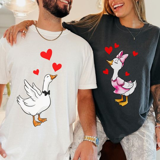 Discover Comfort Colors Couple Goose Shirt Valentine Matching Couple Tees Honeymooning Tshirt Couples Anniversary Tshirt Silly Goose Newlyweds Tee
