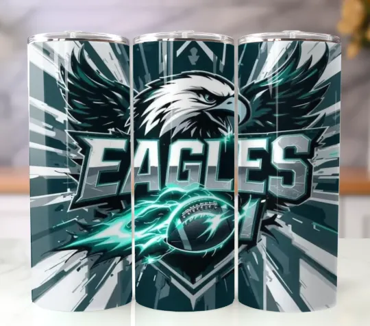 Discover 20oz Stainless Steel Tumbler - Football Fan Gift - Eagles Sports Team