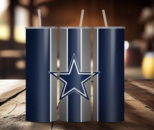 Custom 20oz Stainless Steel Skinny Tumbler-Dallas Cowboys -Football-Gift