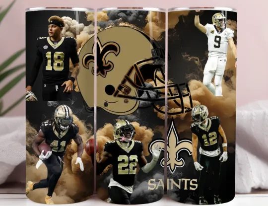 Discover 20oz Stainless Steel Tumbler | NO Saints Football Fan Mug | Insulated Gift Cup