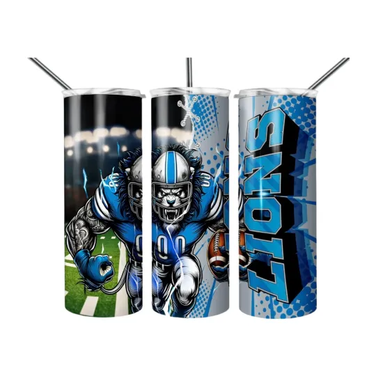 Discover Customized 20oz Stainless Steel Skinny Tumbler-Detroit Lions -Football-Gift