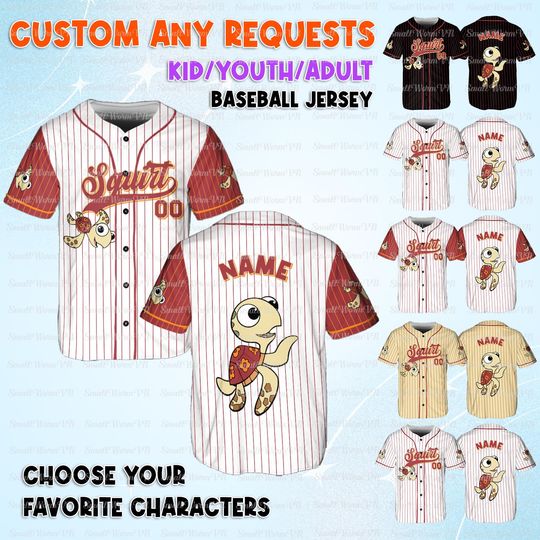 Disney Finding Nemo Squirt Jersey, Marlin Nemo Dory And Friends Jersey, Disney Sea Turtle Squirt Birthday Shirt, Finding Nemo Vacation Shirt