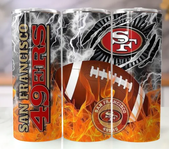Discover 20oz Stainless Steel Tumbler – 49ers Football Theme – Bold Game Day Fan Design