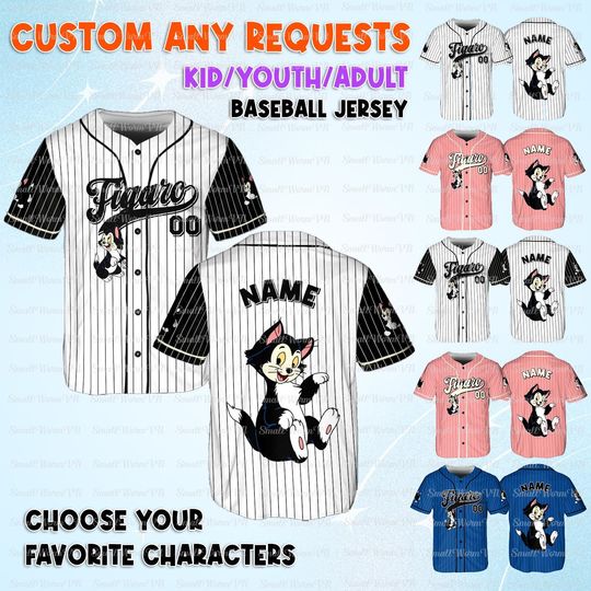 Discover Disney Pinocchio Figaro Jersey, Pinocchio Movie Characters Jersey, Disney Figaro Tuxedo Birthday Shirt, Disney Pinocchio Trip Shirt