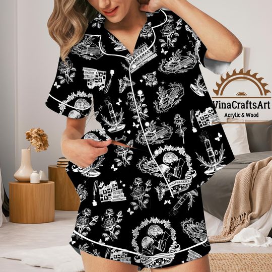 Discover Pride and Prejudice Literary Pajamas Set, Womens Gothic Book Lover PJs, Jane Austen Sleepwear with Regency Pajamas, Reader Gift Pajamas Set