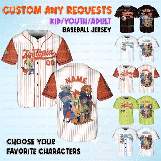 Discover Disney Zootopia Movie Jersey, Custom Zootopia Characters Jersey, Disney Nick Wilde Birthday Shirt, Matching Family Judy Hopps Shirt