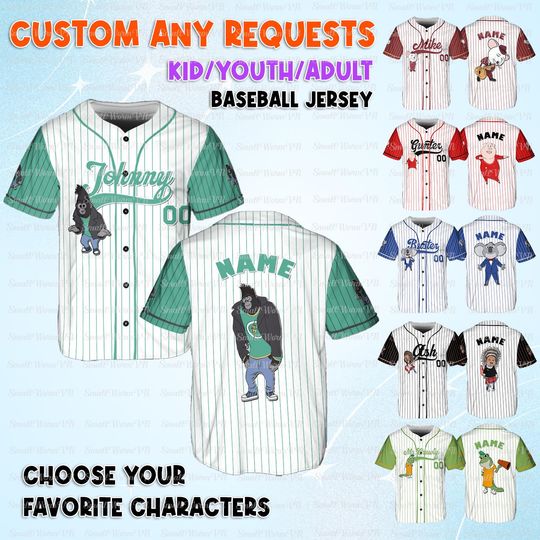 Discover Disney Sing Movie Jersey, Disney Johnny Sing 2 Baseballl Jersey, Disney Porsha Sing 2 Shirt, Disney Sing Birthday Shirt, Buster Miss Crawly