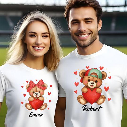 Discover Custom Teddy Valentine Shirt: Personalized Couple Valentine Shirt