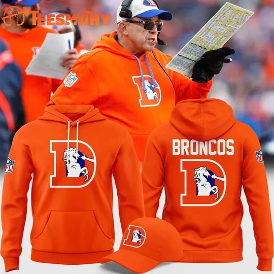 Discover Denver city Bronco 2025 Throwback Orange Hoodie
