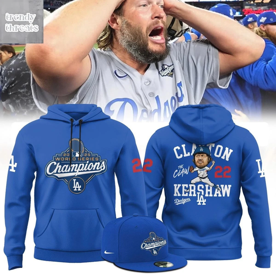 Discover Los Angeles city Dodger x Clayton Kershaw World Series Champions hoodie
