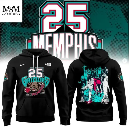 Discover Memphis city Grizzlie 25 Years Strong hoodie
