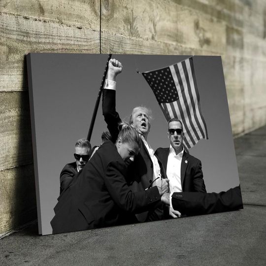 Discover Fight Donald Trump Dark Canvas Poster I Stand With Trump Make America Great Again Vertical Wall Art