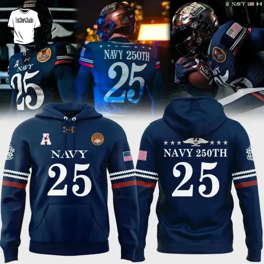 Discover Navy Midhipmen city 250th Anniversary Edition Hoodie