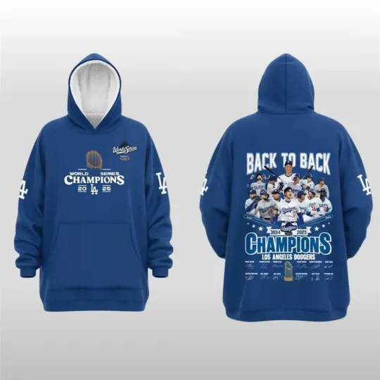 Discover Dodger Back To Back World Series Champions 2025 Blanket Hoodie