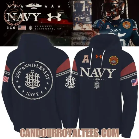 Discover Navy Midhipmen 250th Anniversary Hoodie