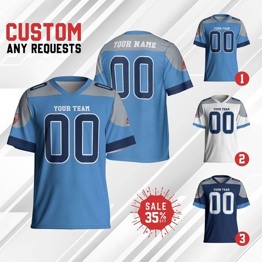 Discover Custom Team Titan Football Jersey Collection, Personalized Team name & Number jersey, Game Day Outfit For American Football Fan